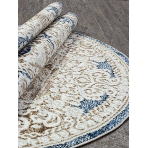 Ковер ANTEP ( АНТЕП ) O1701 - 630 CREAM / BLUE ( Овал )  