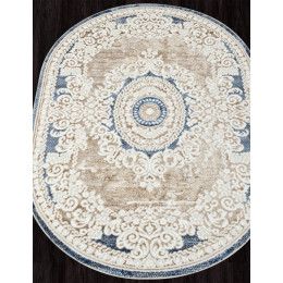 Ковер ANTEP ( АНТЕП ) O1701 - 630 CREAM / BLUE ( Овал )  