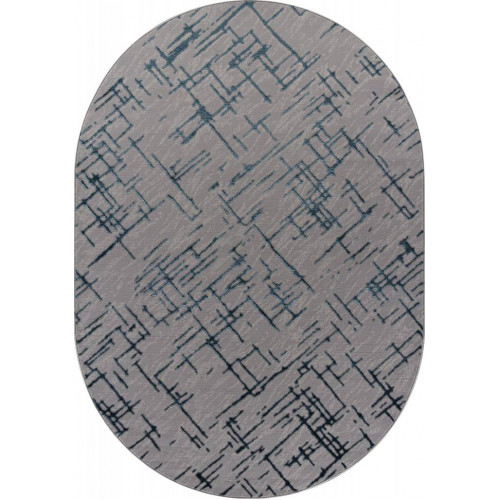 Ковер LIMAN ( ЛИМАН ) F164 - GRAY-D. BLUE ( Овал )   