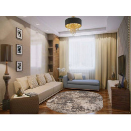 Ковер SIESTA ( СИЕСТА ) M028A - CREAM / GRAY ( Овал ) 