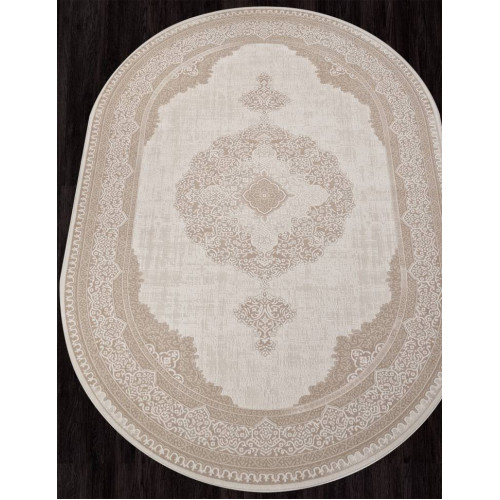 Ковер SIESTA ( СИЕСТА ) M029A - WHITE / LIGHT BEIGE ( Овал )