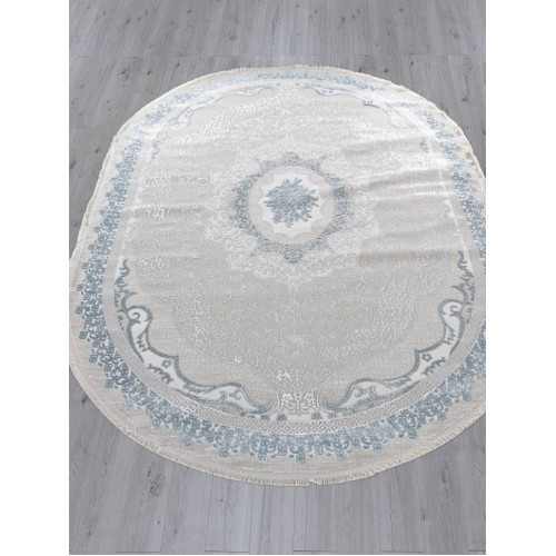 Ковер EFSAN ( ИФСАН ) Q010A - CREAM SHRINK / BLUE FDY ( Овал )