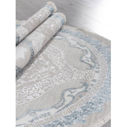 Ковер EFSAN ( ИФСАН ) Q010A - CREAM SHRINK / BLUE FDY ( Овал )