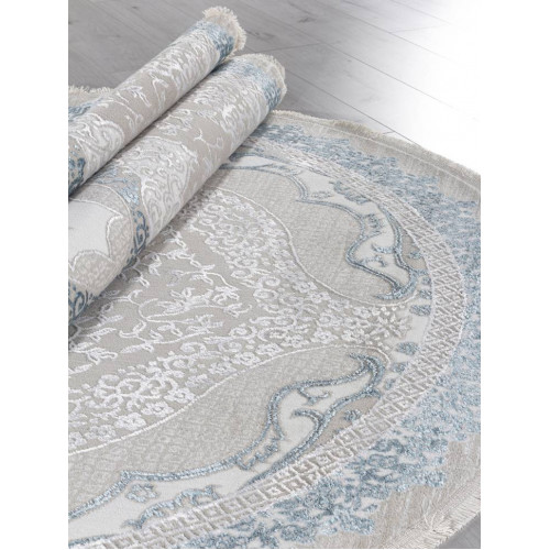 Ковер EFSAN ( ИФСАН ) Q010A - CREAM SHRINK / BLUE FDY ( Овал )
