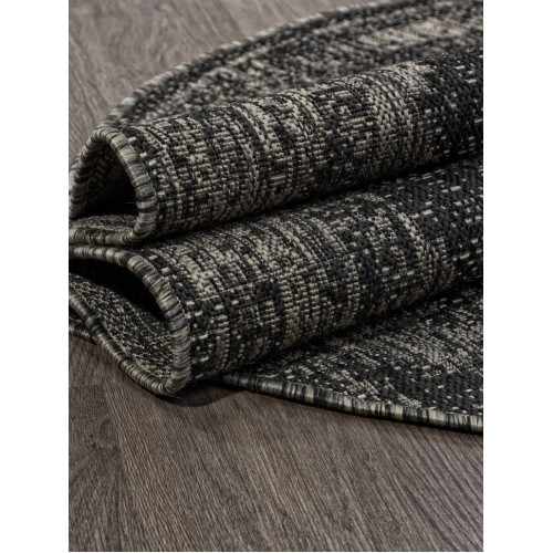 Ковер KAIR ( КАИР) S129 - BLACK-GRAY ( Овал)
