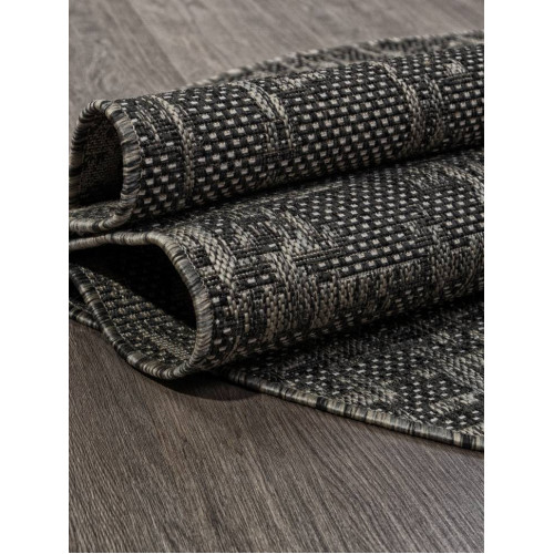 Ковер KAIR ( КАИР) S136 - BLACK-GRAY ( Овал )