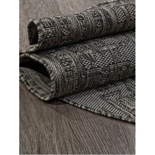 Ковер KAIR ( КАИР) S144 - BLACK-GRAY ( Овал )